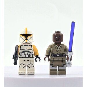 LEGO Star Wars Minifigures Mace Windu sw1165 & Clone Trooper Commander sw1146